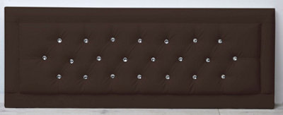 2ft6 26inch   Brown Leather Miami Chesterfield With Crystal Button