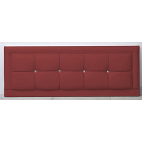 2ft6 26inch   Red Leather Venice With Crystal Button