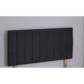 2FT6 Small Single 20inch  Black plush 9 Panel Headboard
