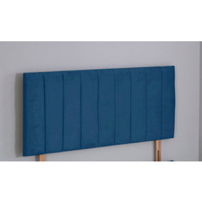 2FT6 Small Single 20inch  Blue plush 9 Panel Headboard
