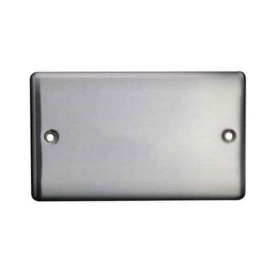 2Gang Blank Plate Brushed Chrome