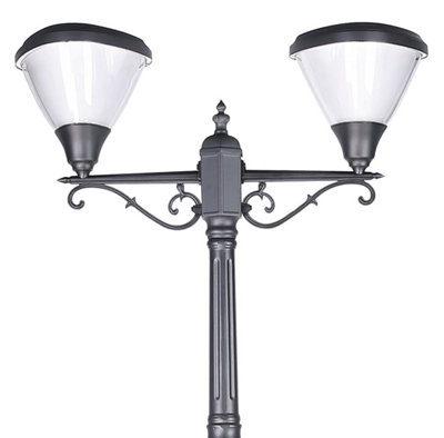 2Head Sensor LED Solar Street Light with 2.6m Pole