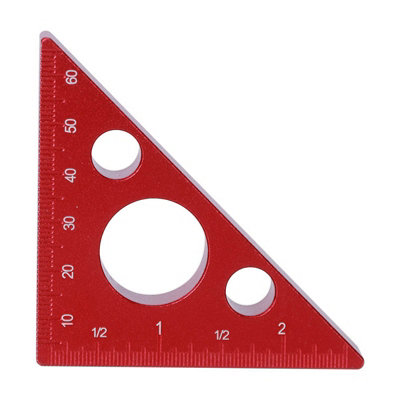 2in/6cm Right Angle Triangle Ruler - Aluminum Alloy Tool for Woodworking Measurement