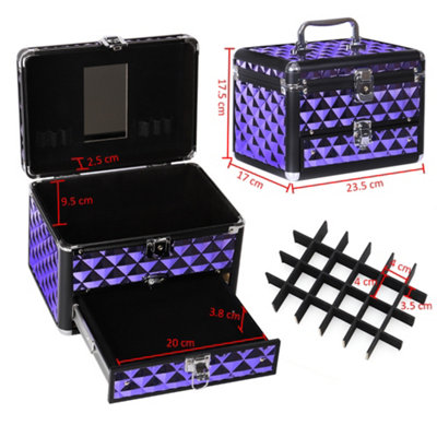 2in1 Diamond Pattern Makeup Case with Mirror