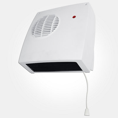 2Kw 2000Watt Bathroom Wall Mount Fan Heater With Runback Timer & Pull ...