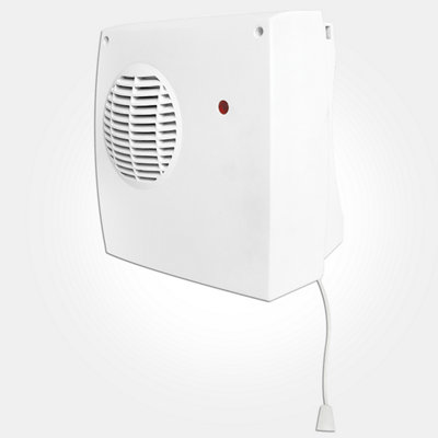 2Kw 2000Watt Bathroom Wall Mount Fan Heater With Runback Timer & Pull Switch - 3