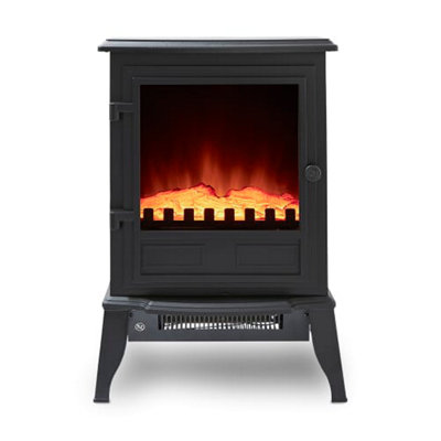 2KW Alloa Log Effect Fire Stove Black | DIY at Bu0026Q