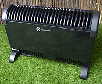 2kw Black Convector Heater with Thermostat & 3 Heat Settings