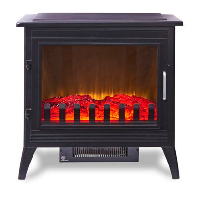 2KW Chatham Log Effect Fire Stove Black