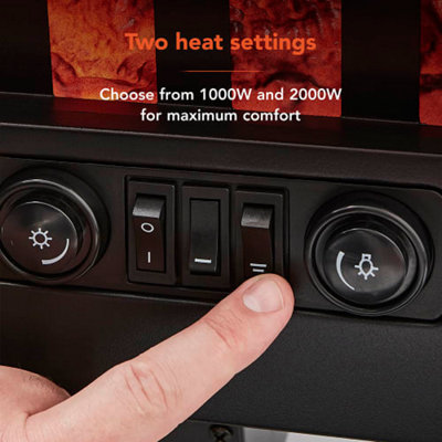 2KW Chatham Log Effect Fire Stove Black - 3