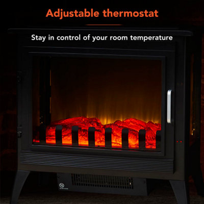 2KW Chatham Log Effect Fire Stove Black - 5