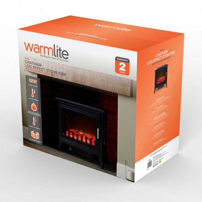 2KW Chatham Log Effect Fire Stove Black - 9