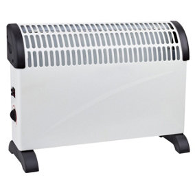 2kW Convector Heater - Freestanding Home or Office Radiator with 3 Heat Settings, Adjustable Thermostat & Overheat Protection