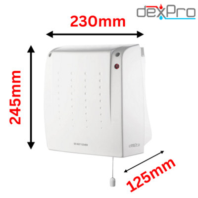 2kW Downflow Fan Heater Circulator Wall Mounted: Adjustable Thermostat Pull Cord
