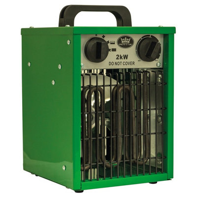 2kW Electric Industrial Fan Space Heater with 2 Fan Speeds, Carry Handle, Thermostat & Tip Over Safety Cut Out - H30 x W20 x D21cm Price Comparisons | Compare The Build