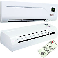 2KW HOT -Electric Over Door Warm & Cool Fan Heater- Air Curtain LED Remote Timer
