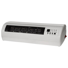 2kW Over Door Heater or Fan with Remote Control, 24Hr 7 Day Timer, Wide Oscillation, 2 Heat & 1 Fan Settings - H25 x W65 x D16cm