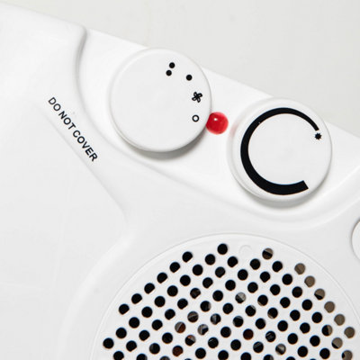 2kw Upright Electric Fan Heater with 2 Heat Settings & Thermostat - 3