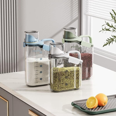 2L Airtight Food Storage Container Plastic Food Storage With A Clear ...