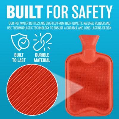2L Hot Water Bottle Warm Healing Aches Pain Comfort Therapy Assorted Colours - 7