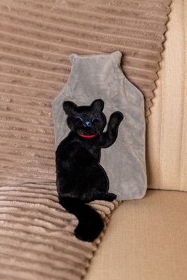 2L Hot Water Bottle with Cover - Cat
