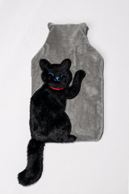 2L Hot Water Bottle with Cover - Cat - 4