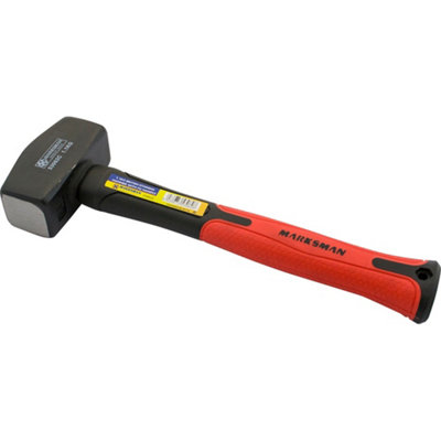 2LB Stoning Hammer Short Handle Comfort Grip Fibreglass Rubber Shaft Diy Tool