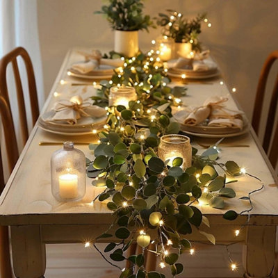 2M 20LED Artificial Berry Eucalyptus Garland String Indoor Outdoor ...