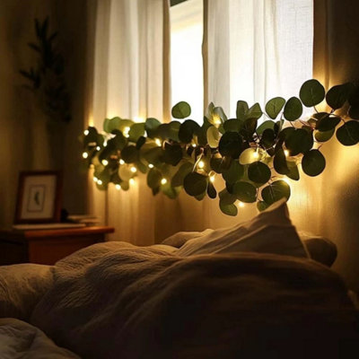 2M 20LED Artificial Berry Eucalyptus Garland String Indoor Outdoor ...
