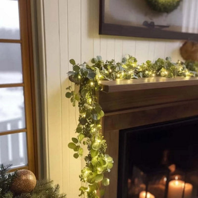 2M 20LED Artificial Berry Eucalyptus Garland String Indoor Outdoor ...