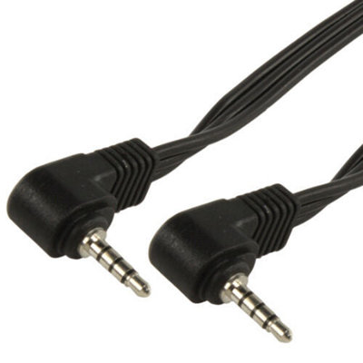 2m 3.5mm 4 Pole Jack Plug Cable Right Angled 90 Degree 3 Ring Camcorder Lead