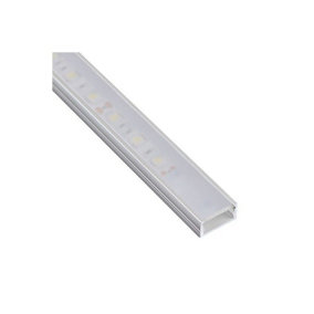 2m Aluminium Profile Surface For LED Lights Strip 5050 3528 Opal Cover - Aluminium Finish - Pack of 5