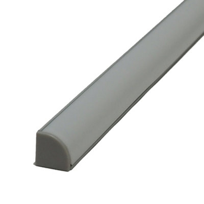 2m Angled Matt Black LED Profile Extrusion Kit with Opal Diffuser ...