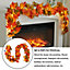2m Artificial Maple Leaf Autumn Christmas Garland with 5m LED Light