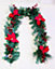 2m B/O Pre lit Red Poinsettia Garland with 50 WW Leds