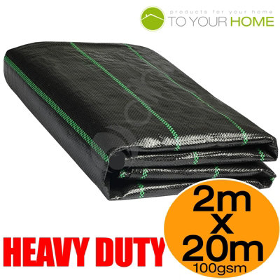 2m by 20m Dihl Weed Membrane Folded Black Polypropylene Weed Membrane