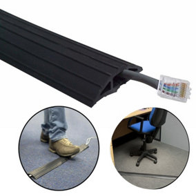 2m Cable Ramp Rubber Floor Cable Tidy Safety Protector for Office or Home