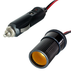 2m Cigarette Lighter Extension Power Cable Lead 5A 12 24V Cigar Plug to Socket