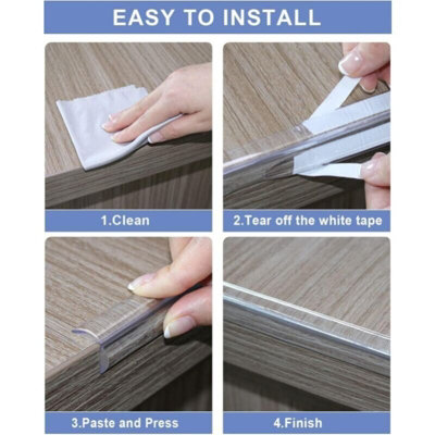 2M Clear Soft Silicone Corner Protector Strip With Strong Adhesive Pre ...