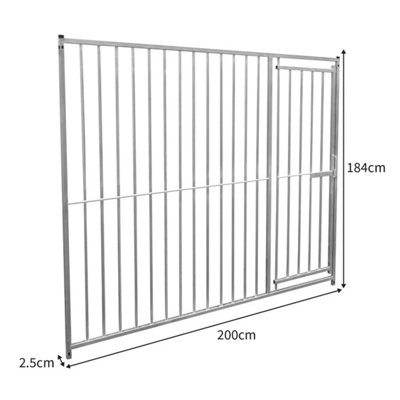 2m Dog Run Panel With Door - 8cm Bar Spacing - 5