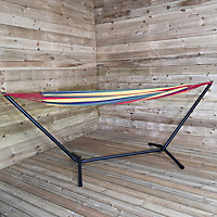 2m Freestanding Hammock with Metal Stand Multicolour for Outdoor or Indoor Use