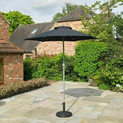2M Garden Crank & Tilt Black Parasol