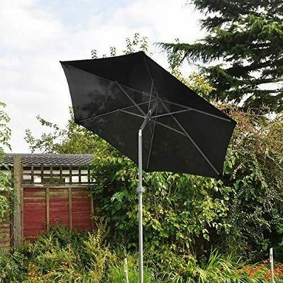 2M Garden Crank & Tilt Black Parasol - 3