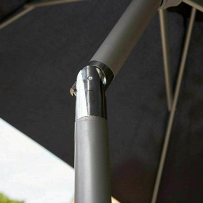 2M Garden Crank & Tilt Black Parasol - 4