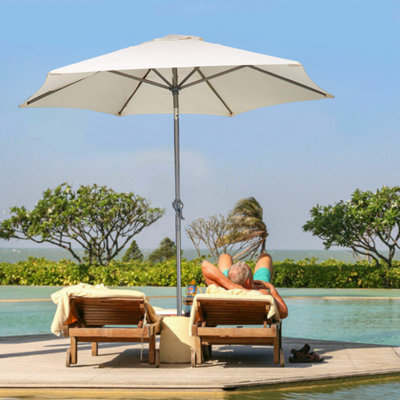 2M Garden Crank & Tilt Cream Parasol - 9