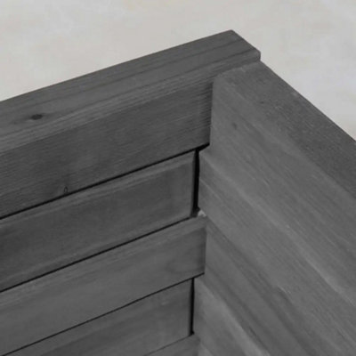 2m Grey Pine Raised Trough Planter - 6