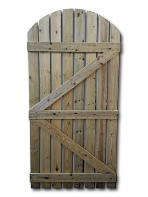 2M High Classic Picket/Slatted Garden Gate - Wooden - L4 x W90 x H200 cm - Fully Assembled - 3