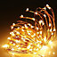 2M Long 20 Warm White LED Lights Micro Rice Gold Copper Wire Indoor Battery Operated Firefly String Fairy Lights