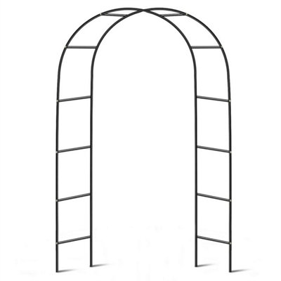 2M Metal Garden Arch Trellis Tubular Frame Climbing Plant Arbour