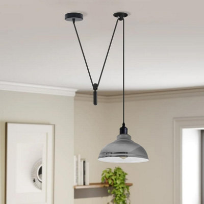 2M Modern Curvy Pendant Light Fixture, Farmhouse Modern Hanging Pulley ...